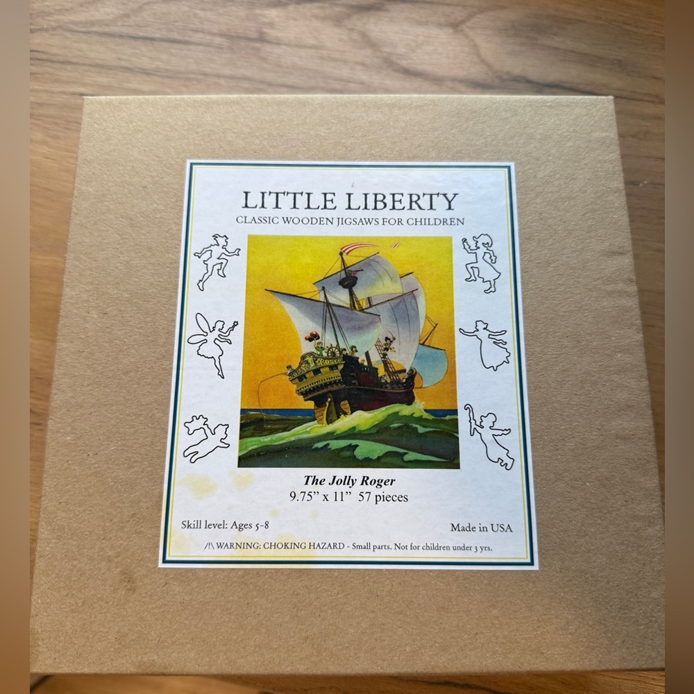 Little Liberty "The Jolly Roger" Wooden Jigsaw Puzzle - Brown Box